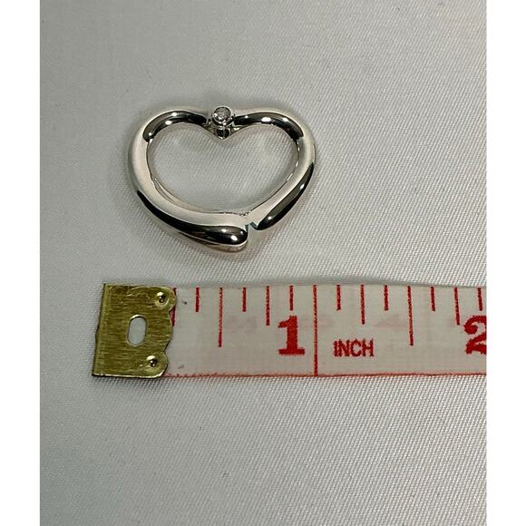 Tiffany & Co diamond open heart pendant 925 silver Elsa Peretti - Picture 9 of 9